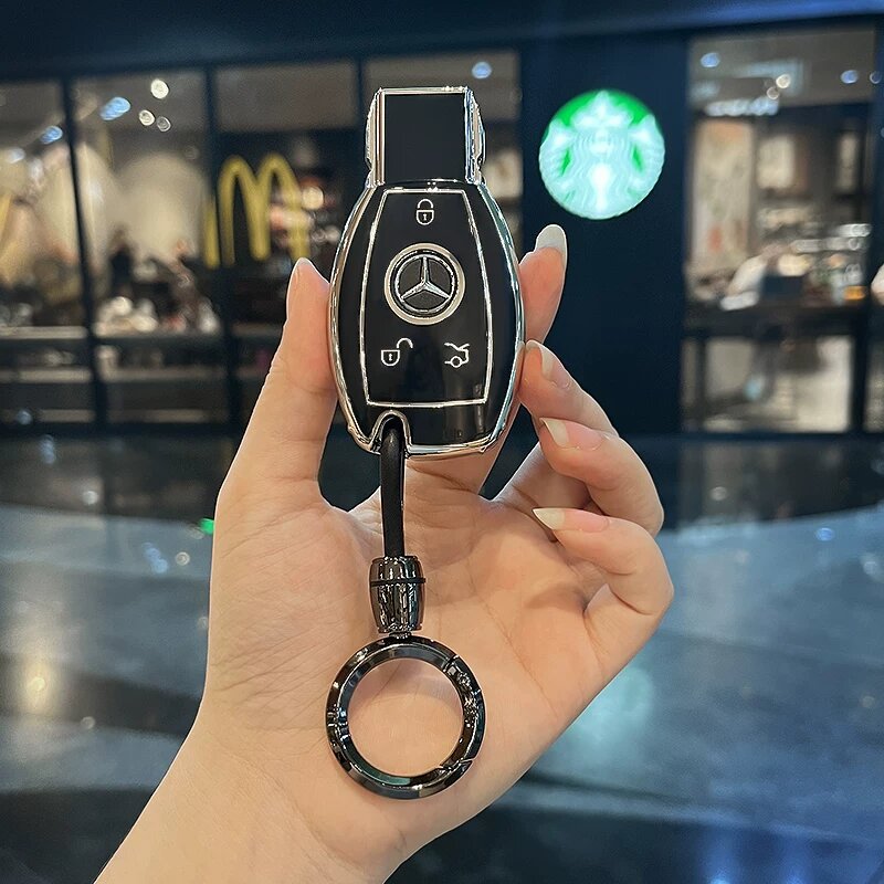 Чехол для ключа Mercedes E-Class A-Style черный с удобным шнуром для E300L E260 E200 E400 E320 E350