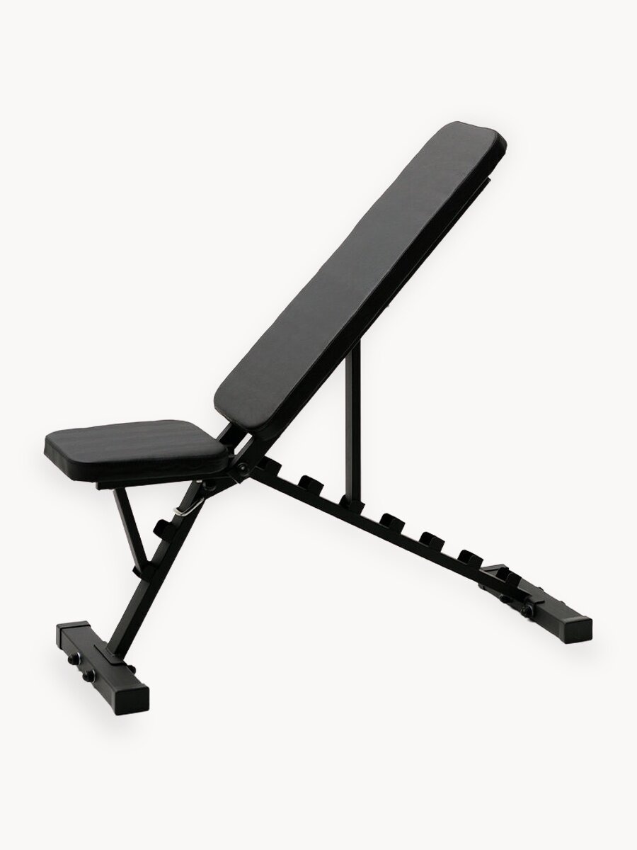 Скамья для жима складная спортивная регулируемая, тренажер силовой INVENT SK-02, черный