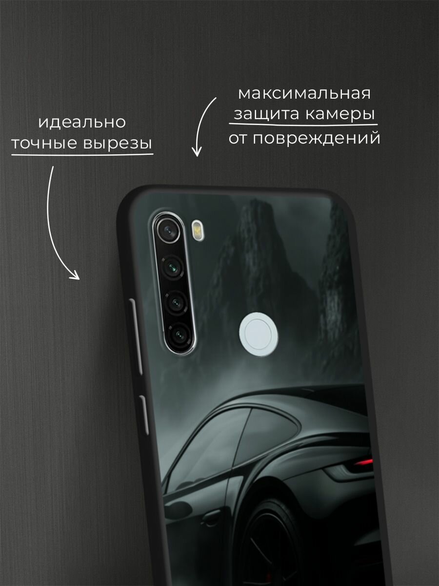 Черный матовый чехол на Xiaomi Redmi Note 8T / Сяоми Редми Нот 8Т с принтом Машина в тени — фото 1
