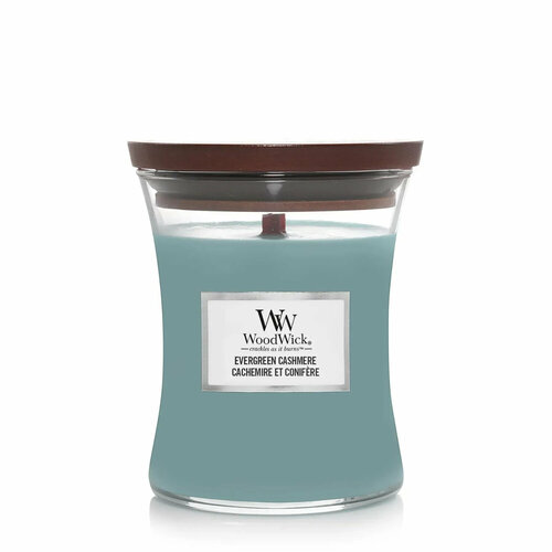 фото Ароматическая свеча woodwick "вечнозеленый кашмир/evergreen cashmere", средняя