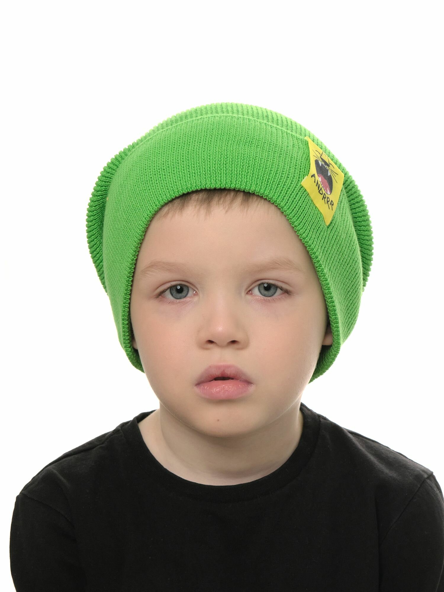 Шапка-бини Андерсен Весна-лето 2024 для мальчиков, размер 50-52, зеленый — фото 1