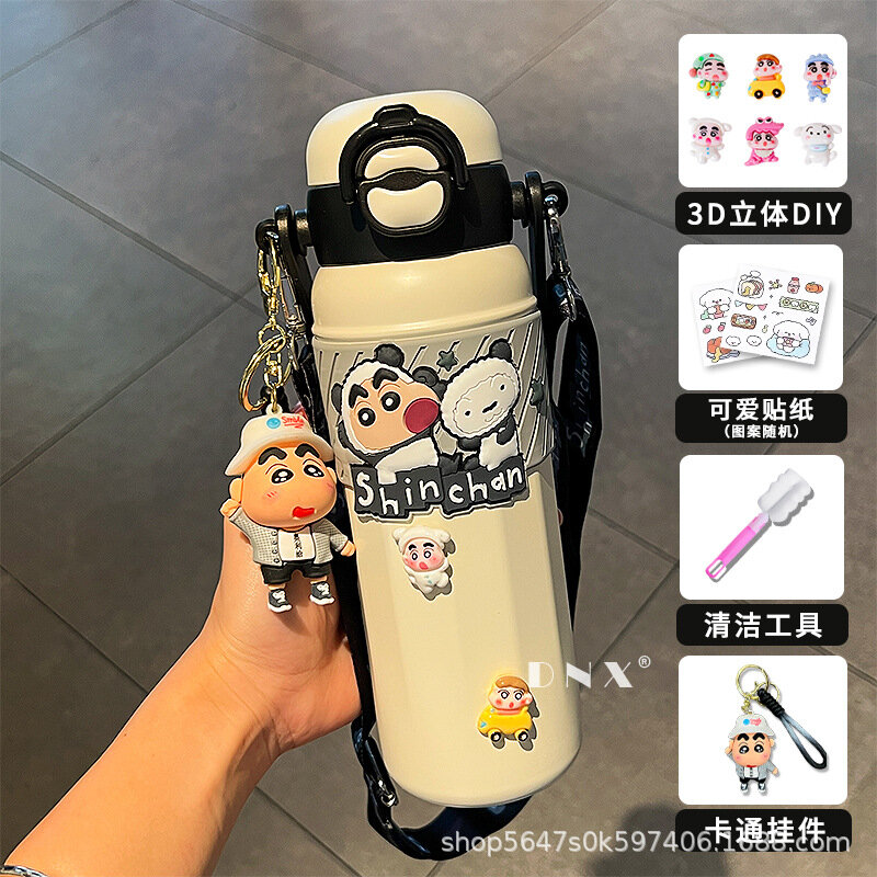 Детский термос Crayon Shin-chan 316, пищевой чайник для мальчиков и школьников, специальный соломенный чайник для девочек