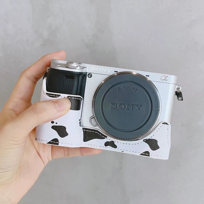 Sony A6400 Камерная подставка с коровьим принтом - Защитная опора