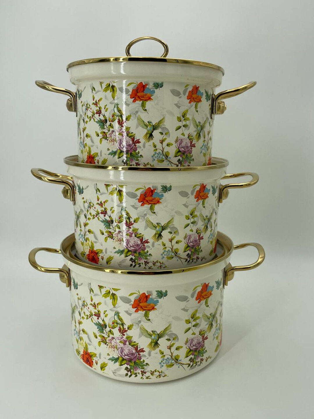 Набор кастрюль , эмалированная сталь, в подарочной коробке, 2.5/3.5/4.5 л