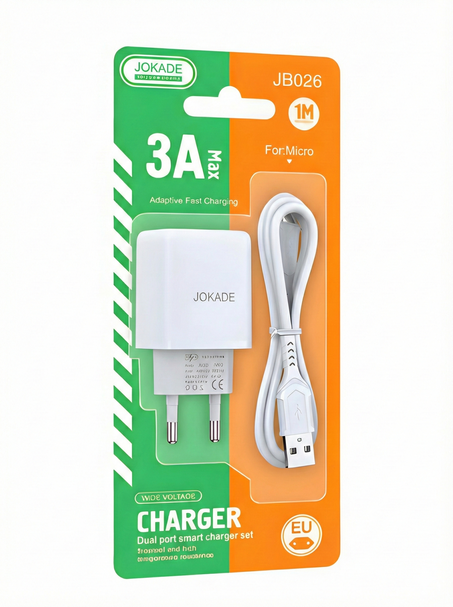 Сетевое зарядное устройство JOKADE JB026 Micro-USB, 1А, 5В, белое, для смартфонов — фото 1