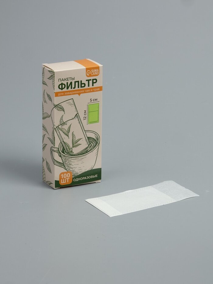 Набор фильтр-пакетов для заваривания чая, для чайника, 100 шт, 5×12 см