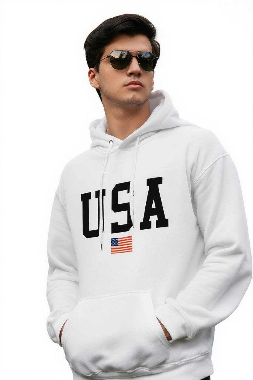 Худи  Hoodie USA, размер M, белый — фото 1