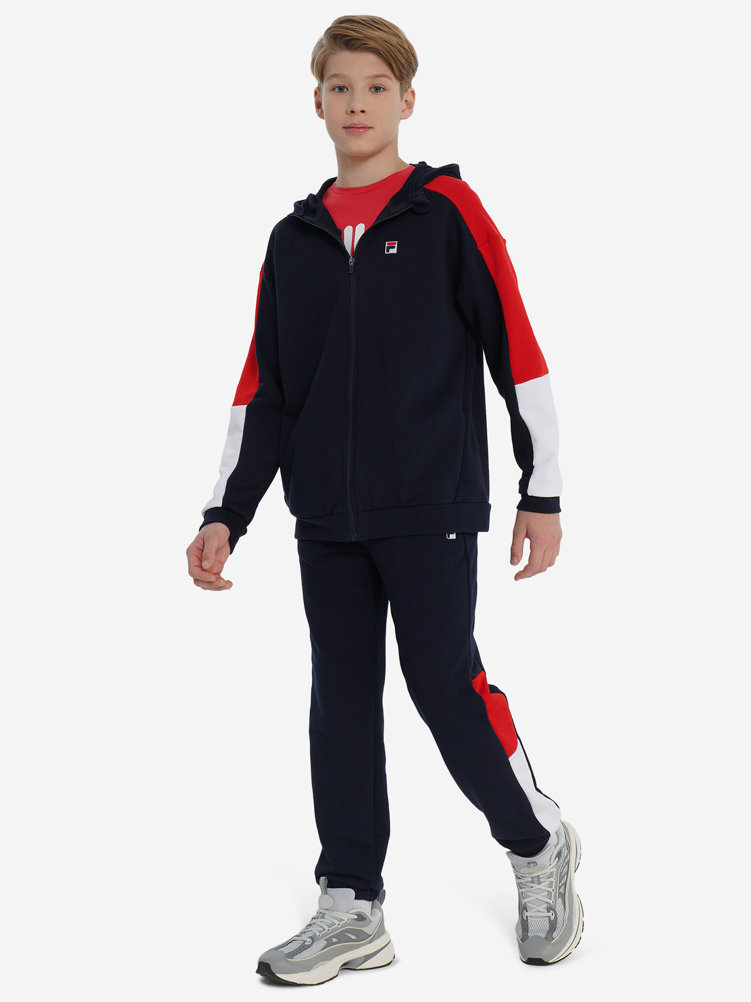 Толстовка Fila, размер 158-164, синий/красный — фото 1