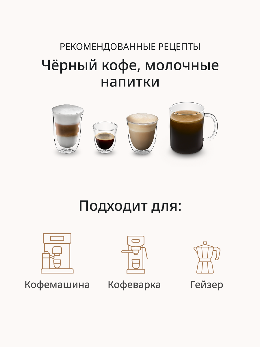 Кофе в зернах Delonghi Signature Caffeine Blend 1кг Coffee Тип кофе: Арабика/ Робуста — фото 5