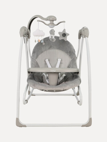 Изображение товара Электрокачели шезлонг 2 в 1 Indigo FRESH, с пультом управления, графит