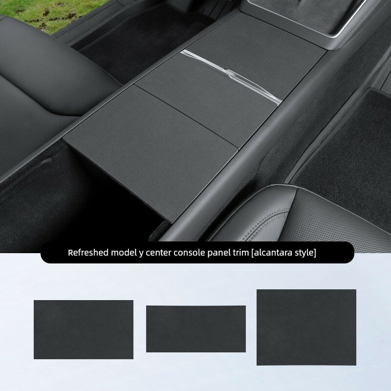 Наклейки из фальшивого меха на панель приборов для Tesla Model Y, 3 шт. - Декор салона автомобиля
