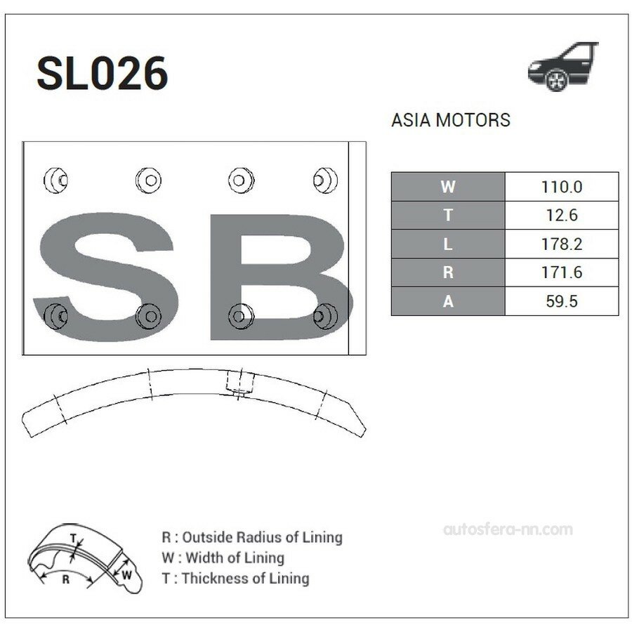 SANGSIN BRAKE SL026 накладка тормозная