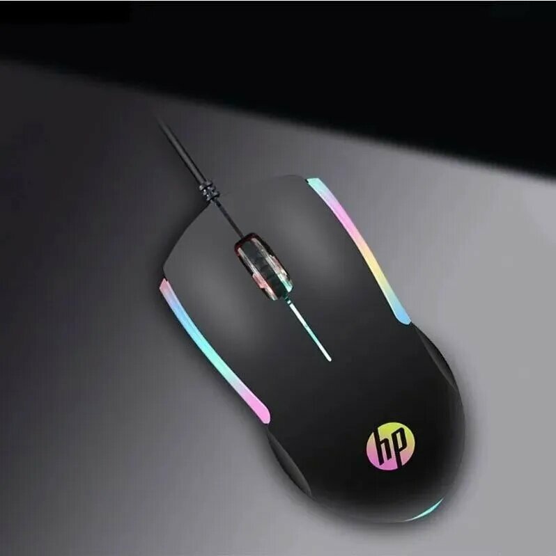 HP Игровая мышь проводная Игровая мышь, черный, Игровая проводная мышь с эргономичной формой и плавным ходом