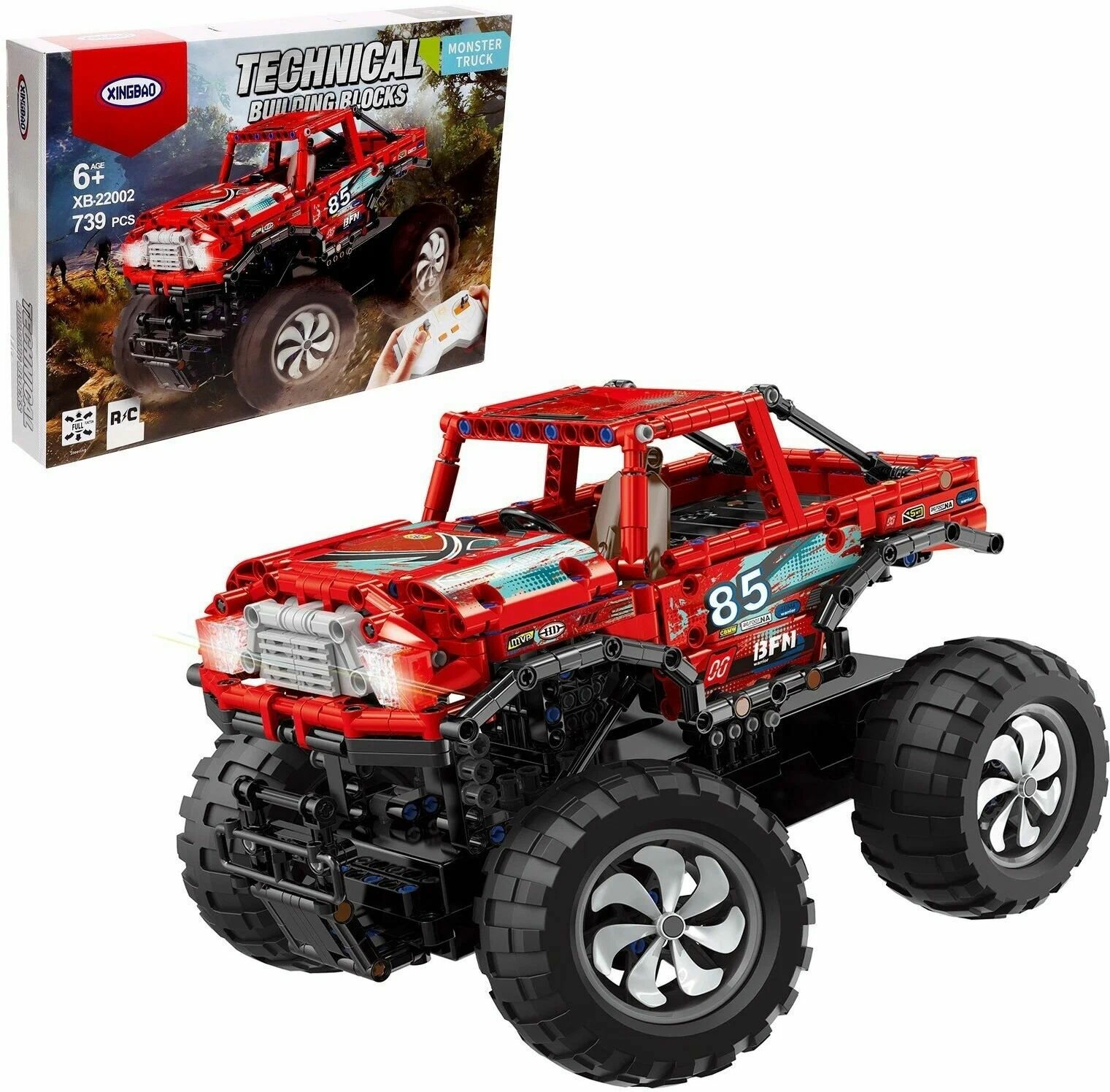 Конструктор XINGBAO Technical Красный Monster Truck RC, 739 дет.