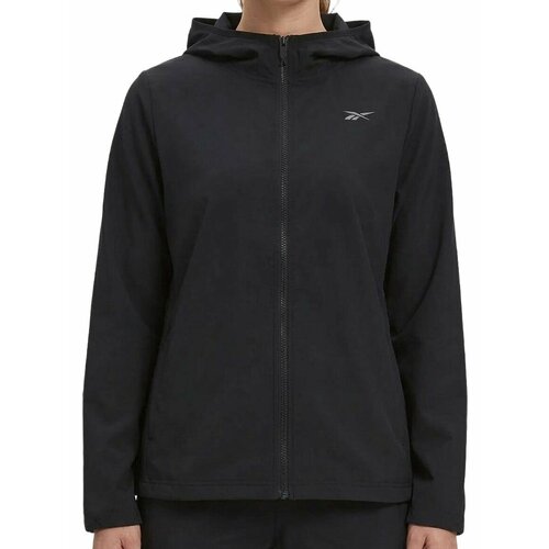 фото Куртка спортивная reebok id running full zip jacket w, размер xl, черный