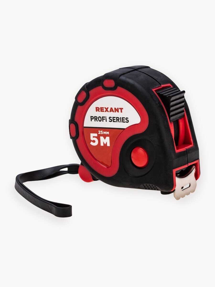 Измерительная профессиональная рулетка 25 мм х 5 м с удобным прорезиненным корпусом REXANT