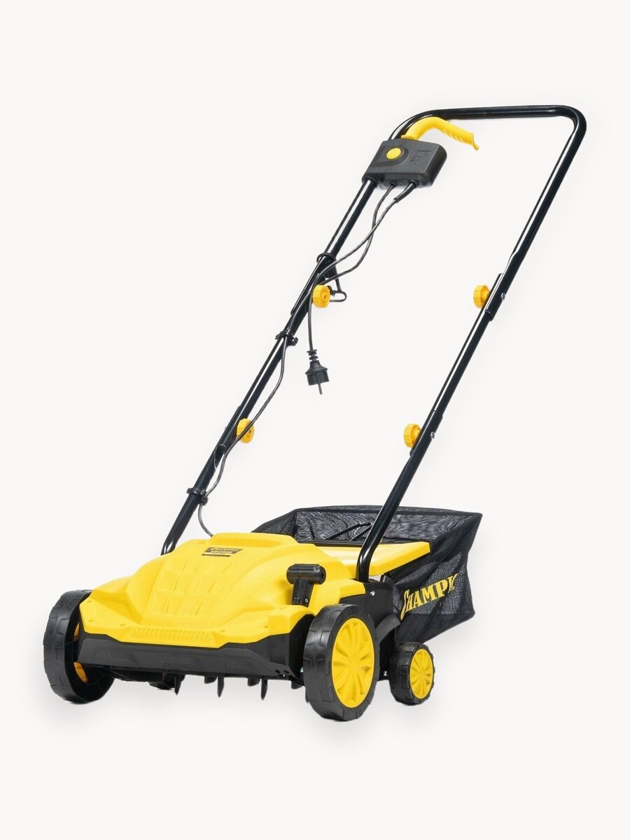 Скарификатор аэратор для газона электрический CHAMPION ESC1532, 1,5 кВт, 32 см, с травосборником