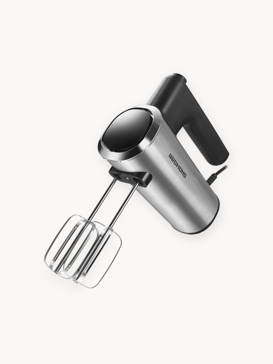 Миксер редмонд MH2800, Черный/сталь, корпуск из нержавеющей стали, 6 скоростей и турбо, 400 Вт