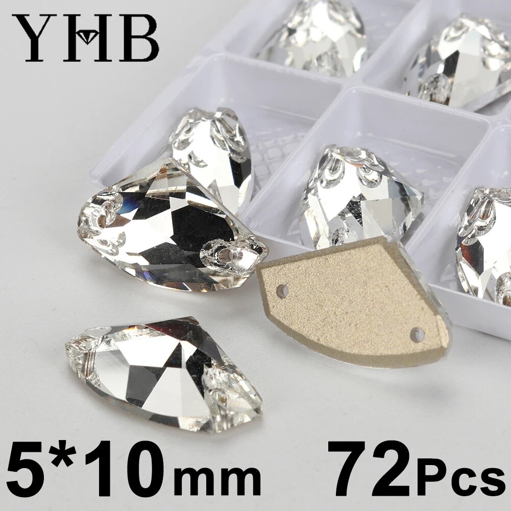 Стразы YHB серебряные Galactic 5*10 мм 72шт