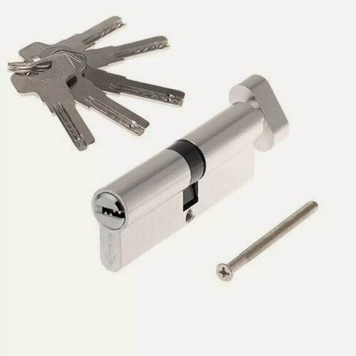 Изображение товара Личинка замка двери Vanger VM-90-C-CR 90 мм с заверткой, цвет хром, артикул 33857. Надежная фурнитура для входных дверей