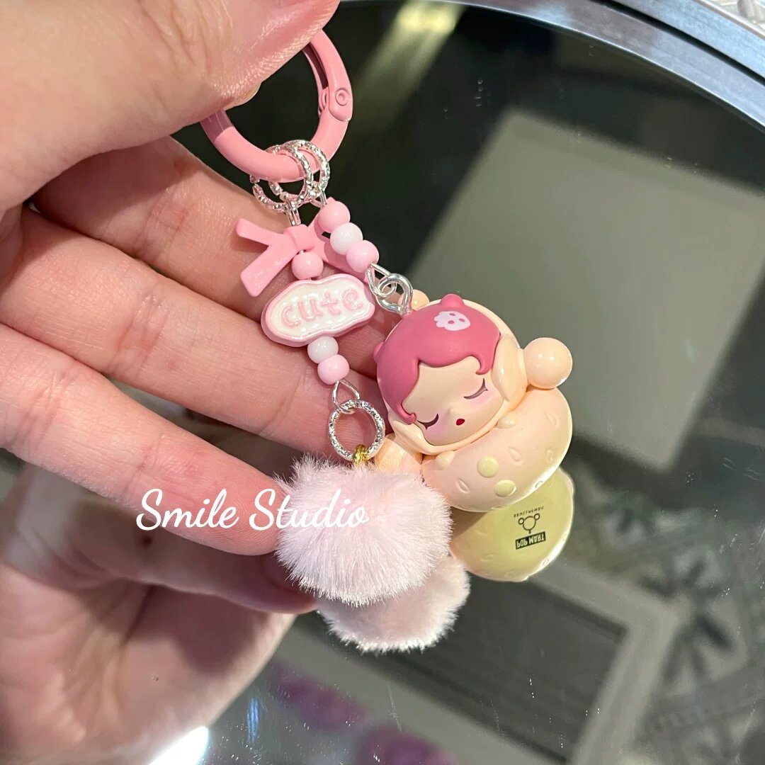Серия SP Strawberry: розовая помпонная цепочка для телефона, брелок и подвеска для авто