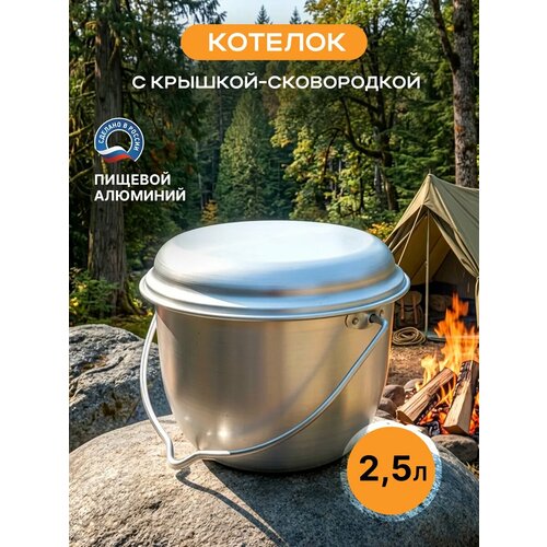 Котелок PROFI HOUSE, пищевой алюминий, серебристый, литой, 2,5л