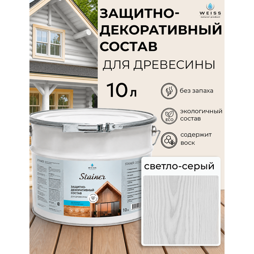 фото Защитно-декоративный состав для дерева и древесины, стайнер, пропитка, защитная лазурь weiss