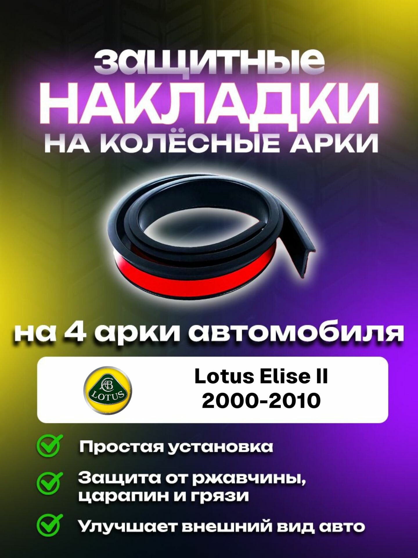 Накладки на арки автомобиля Lotus Elise II (2000-2010)/ Лотус Элис 2 поколение защитные