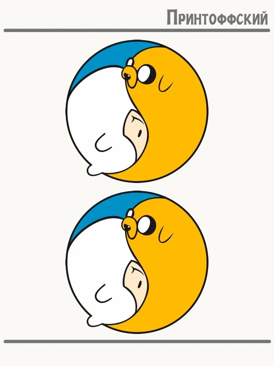 2-е (Две) Термонаклейки Adventure Time