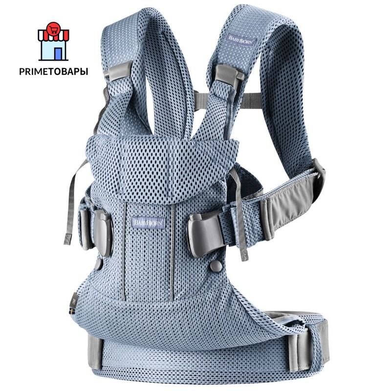 Слинг-эргорюкзак BabyBjorn One Air 3D Mesh для переноски ребенка с рождения и до 3 лет, 3 положения, голубой