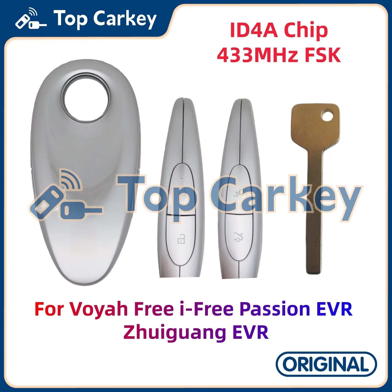Оригинальный смарт-ключ TopCarkey ID4A ID47, чип 433 МГц для Voyah Free i-Free Passion Voyah Dreamer Zhuiguang EVR