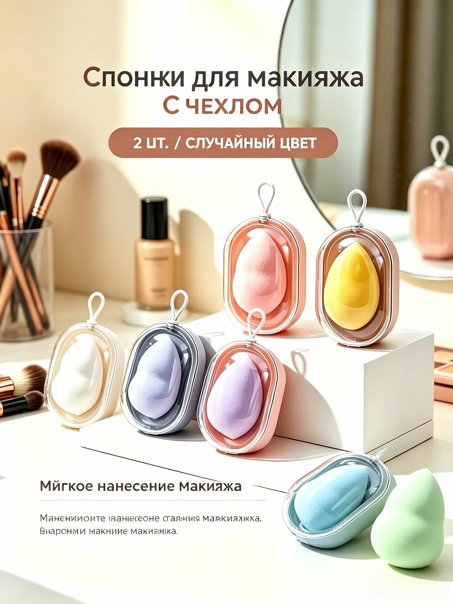 Спонж для макияжа / спонжи для лица для тонального крем 2