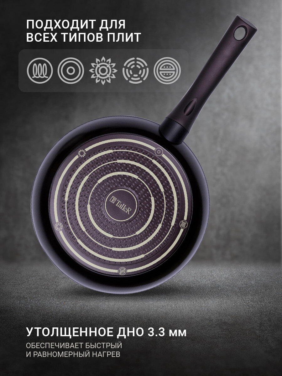 Сковорода TalleR TR-44097 Аспайр 24 см, из кованого алюминия с антипригарным покрытием — фото 1