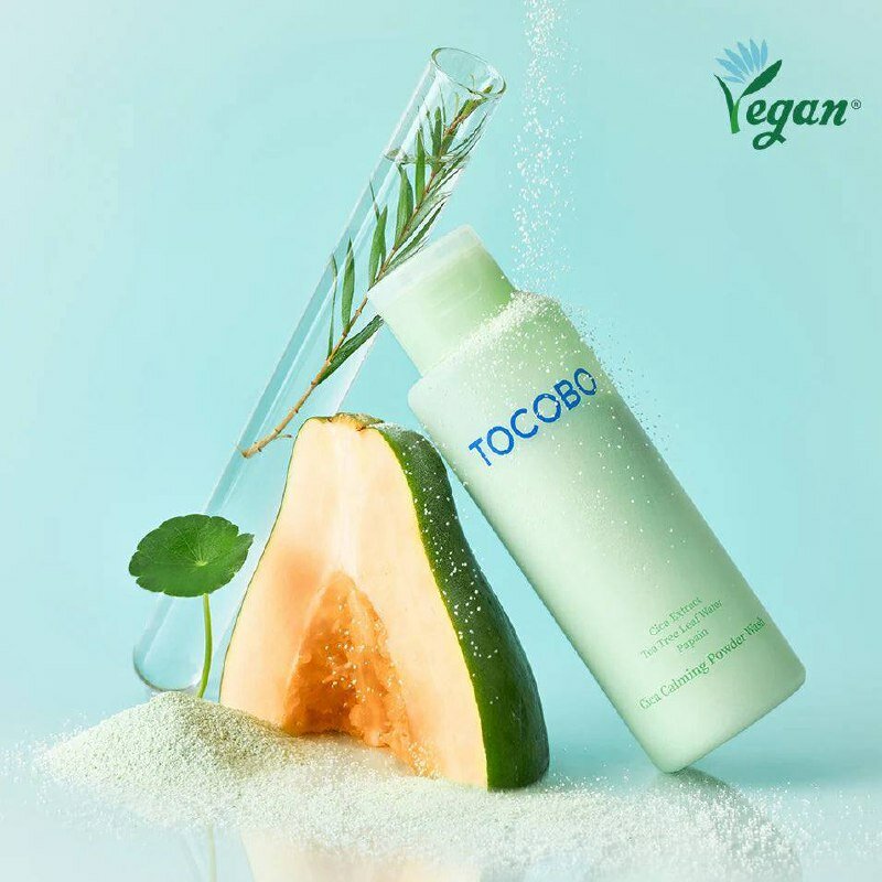 TOCOBO Cica Calming Powder Wash: энзимная пудра для лица с центеллой и чайным деревом, 50г