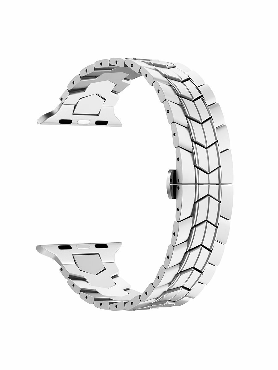 Титановый ремешок для Apple Watch 44/45/46/49 mm Caweon DSG-68-42-SL Silver