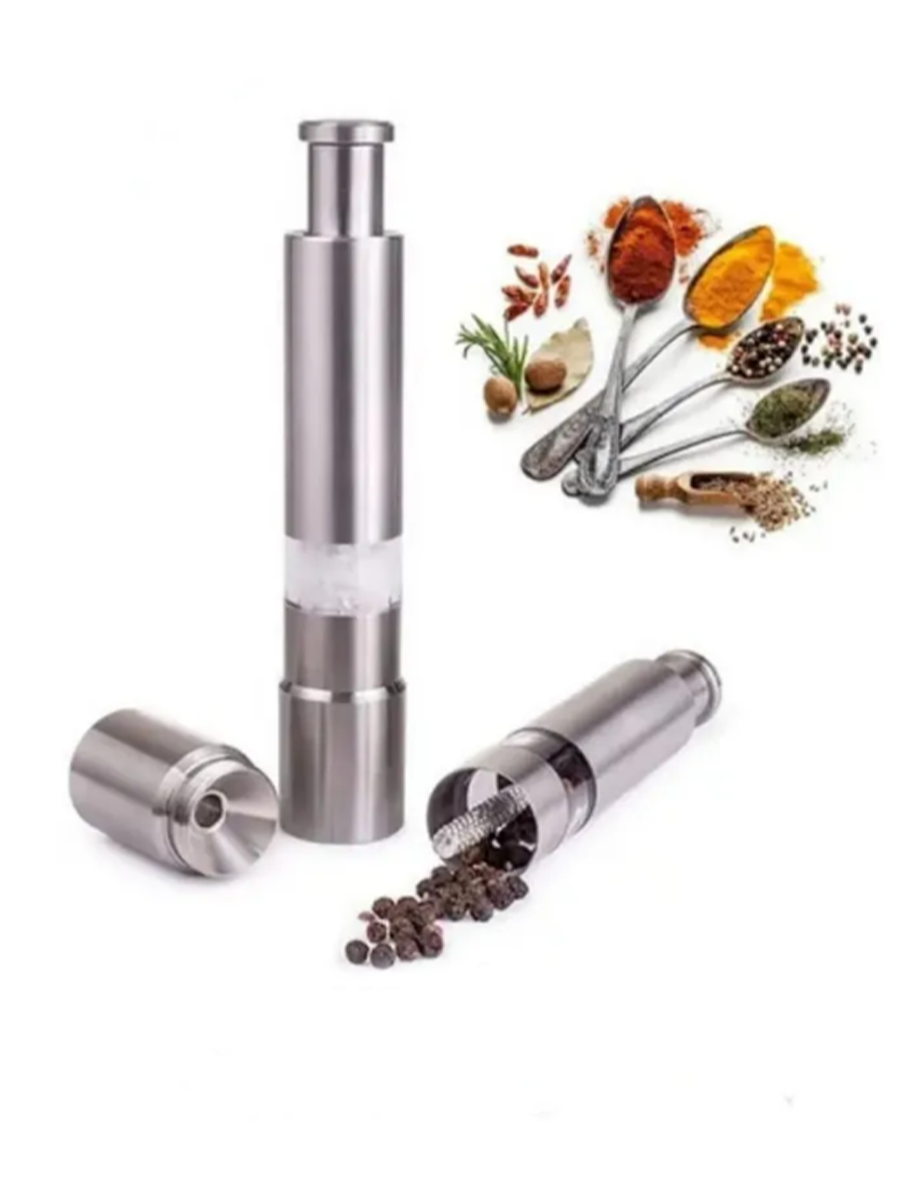 Мельница для специй перечница механическая Серебро