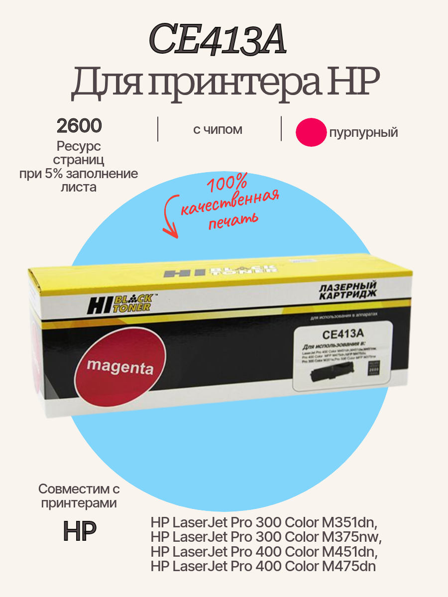 Картридж Hi-Black (HB-CE413A) для HP