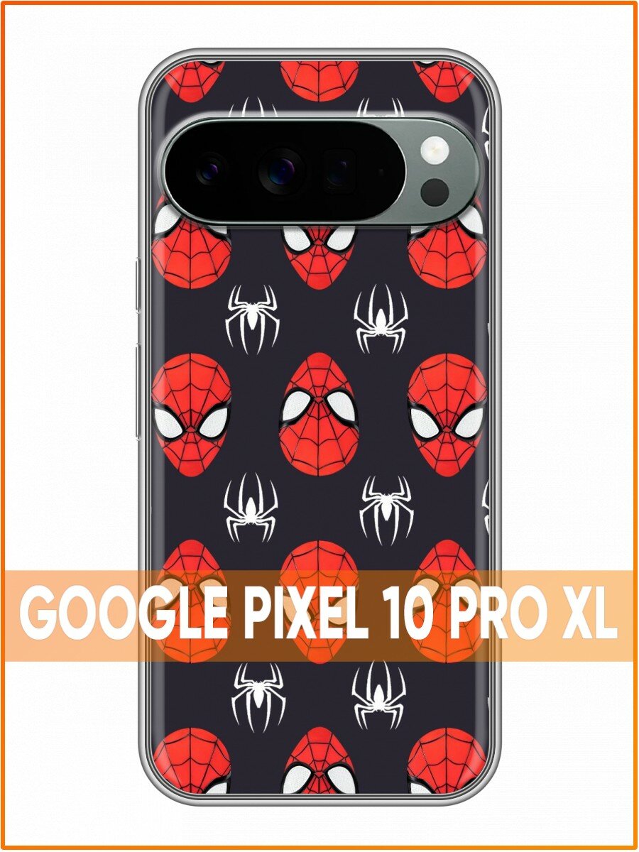 Чехол для Google Pixel 10 Pro XL с принтом Человек паук с силуэтом паука (Гугл Пиксель 10 про XL)