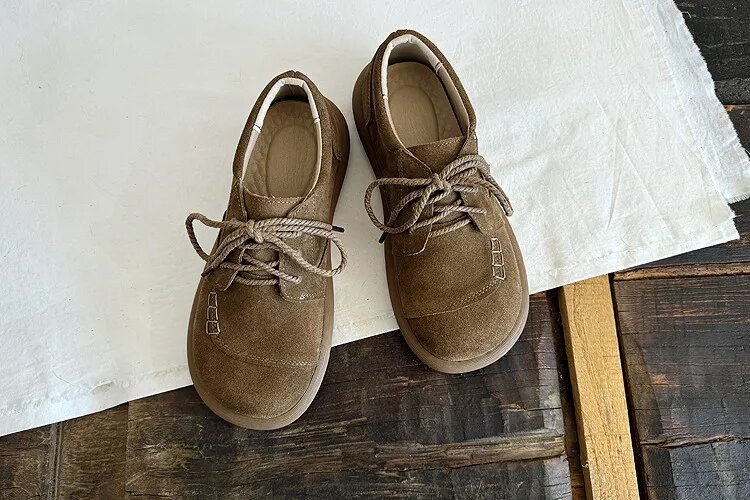 Careaymade-женская обувь из натуральной кожи с широким носком, повседневная обувь в стиле 35, Khaki