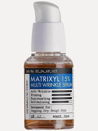 Изображение товара Derma Factory Сыворотка для лица с комплексом пептидов MATRIXYL 15% MULTI WRINKLE SERUM 30мл