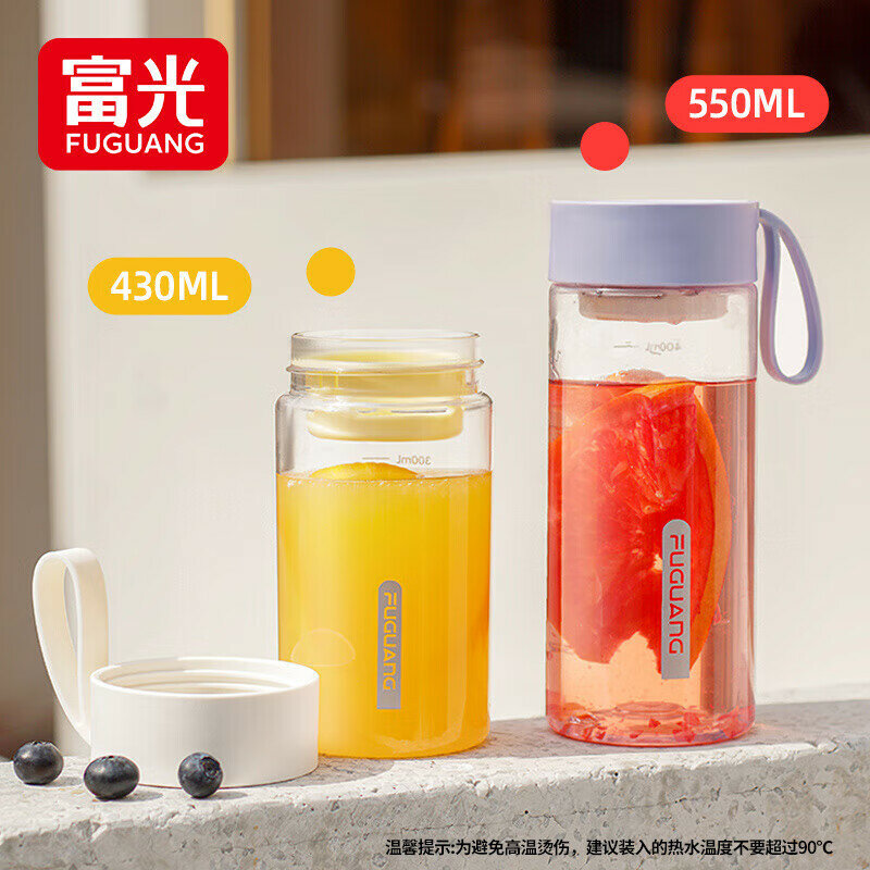 Fuguang летний спортивный водный бутылка для женщин и детей, портативная пластиковая кружка, 430 мл белая Цвет：Белый
