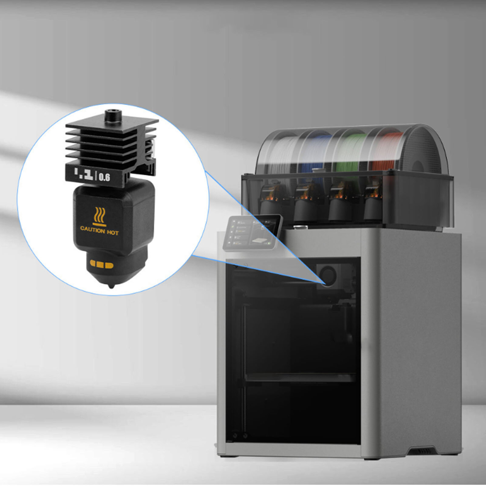 2 шт. комплект Hotend для 3D-принтера, подходящий для Bambu Lab P2S H2D H2S H2C 0,6 мм с 4 шт. силиконовыми носками, аксессуары для экструдера