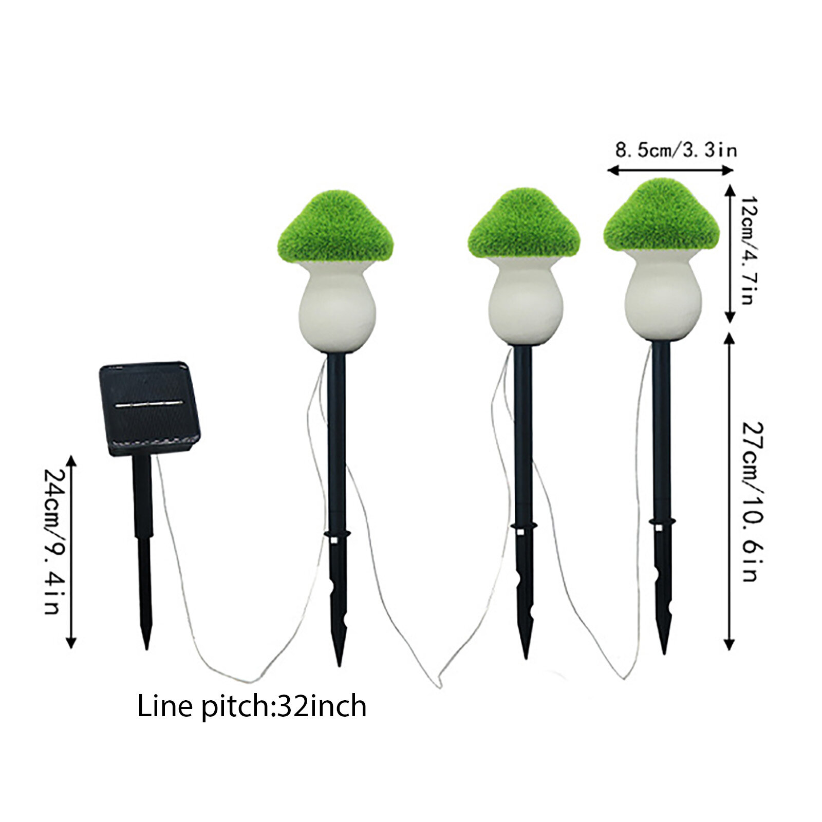 Солнечный Садовый Декор Light 3 Гриба Наружный Декор Кола Light для Клумбы на Заднем Дворе Рождественские Украшения Зеленый