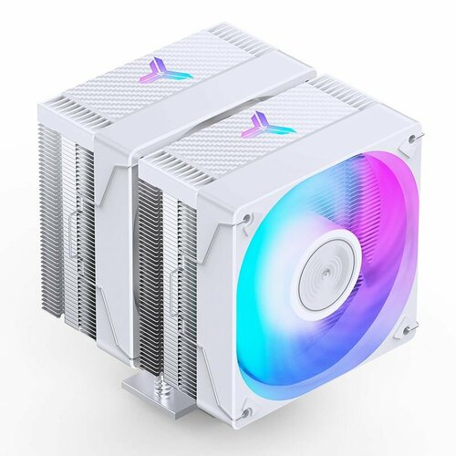 фото Кулер для процессора jonsbo cr-3000e(color) white lga1700/1200/1851/115x/am5/am4 (tdp 260w, pwm, 2 x 120mm dynamic multi-color led fan, 6 тепловых трубок, белый, 4-pin)