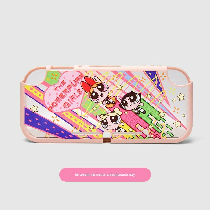 Прозрачный чехол для Nintendo Switch Lite с дизайном Powerpuff Girls Динамические Лучи, защитный чехол