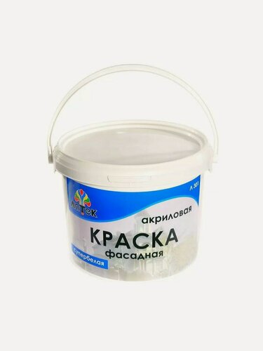Изображение товара Краска фасадная акриловая Оптимист Латек Л301, 7 кг, белая матовая, влагостойкая водно-дисперсионная для наружных работ.