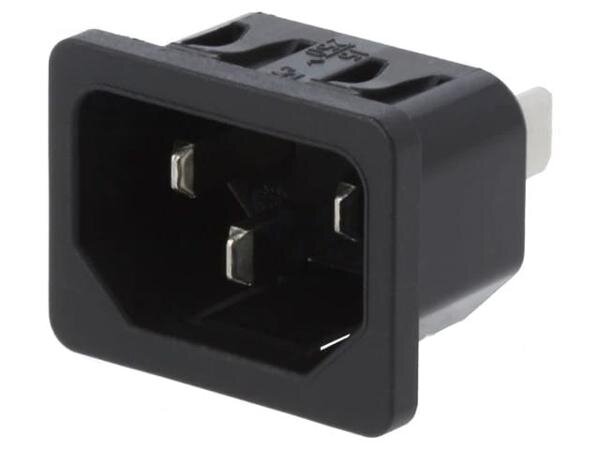 Разъем SCHURTER 6100.4312 питания AC "Папа" 10 А 250 В AC IEC 60320 C14 черный 1 шт