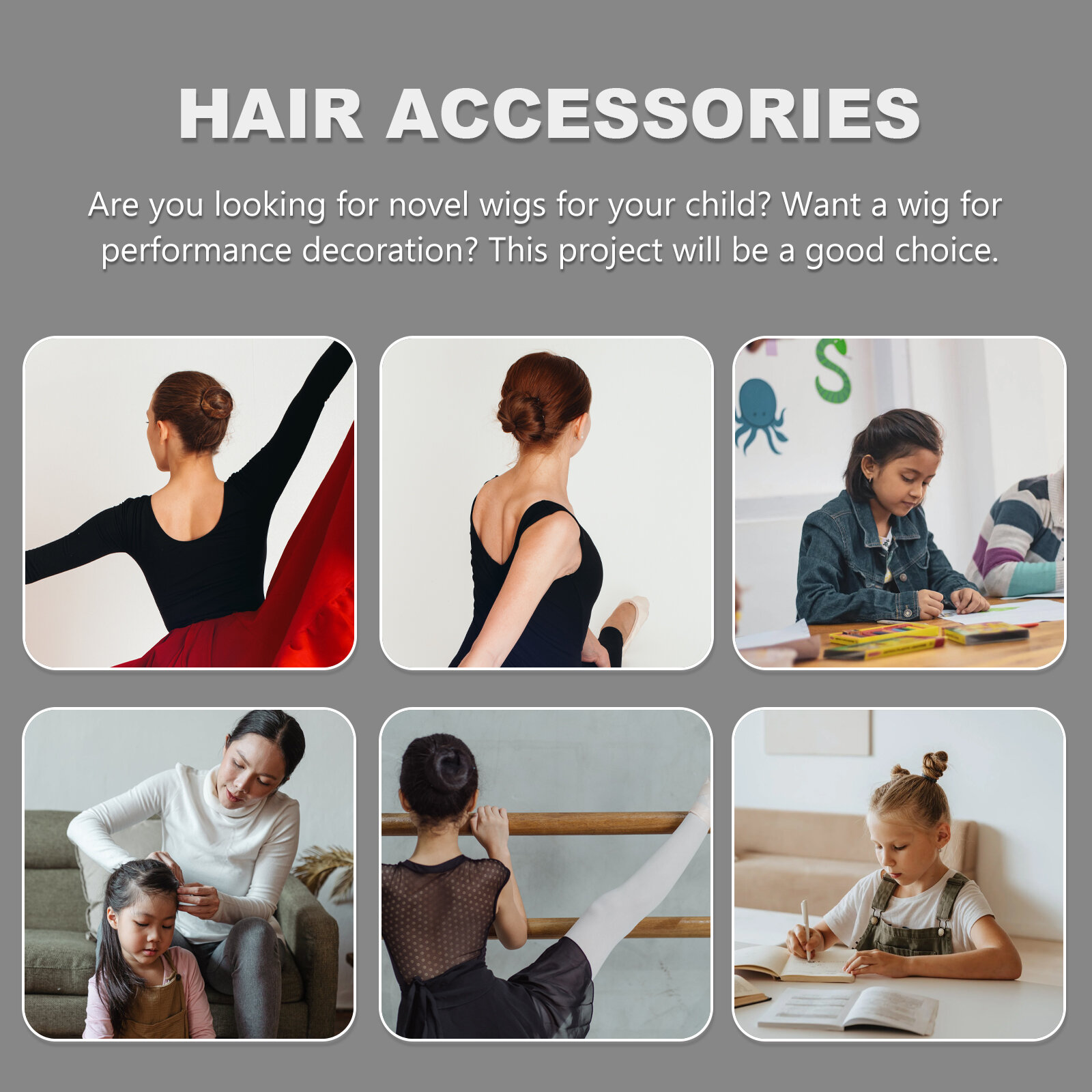 Парик Для Детей Фиолетовый Аксессуар Для Волос 1 Шт Размер 35X6X1CM