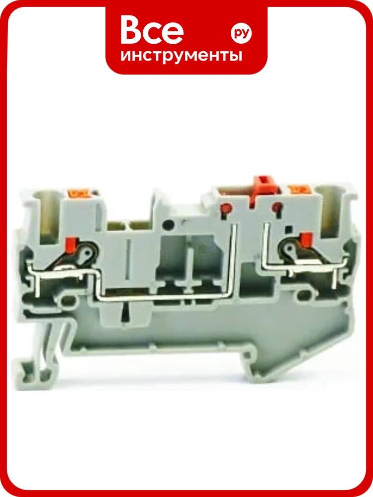 Клемма нажимная измерительная с разъединителем UPUN UJ6-2.5SK, 10 шт 421490 erp859394-1