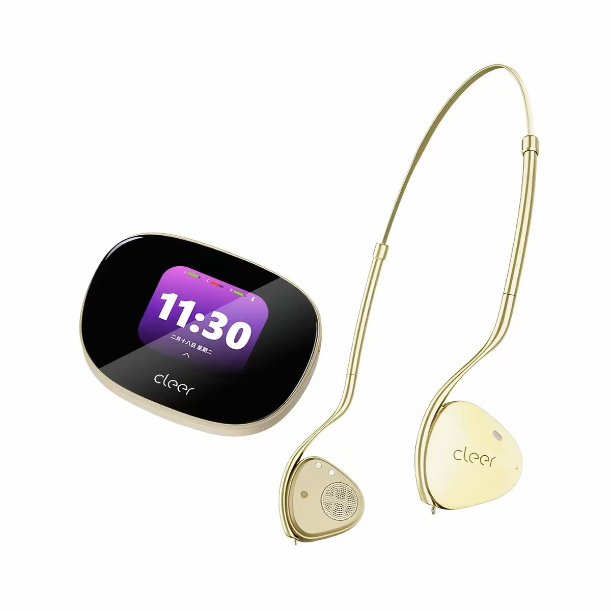 Cleer Clip Pro накладные Bluetooth наушники, стильные и портативные, золотой